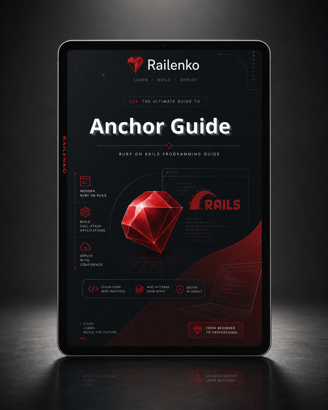 Digital book cover of 'Anchor Guide' by Railenko on a dark background