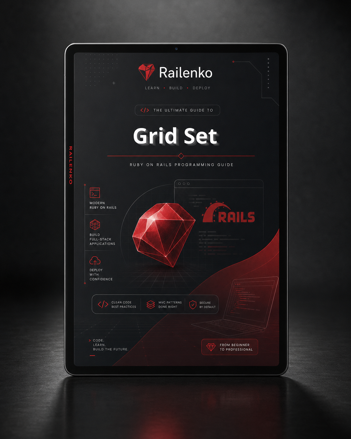 Digital book cover of 'Grid Set' by Railenko on a dark background